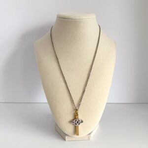 Solvar Two Toned Silver & Gold Celtic Cross Pendant Necklace